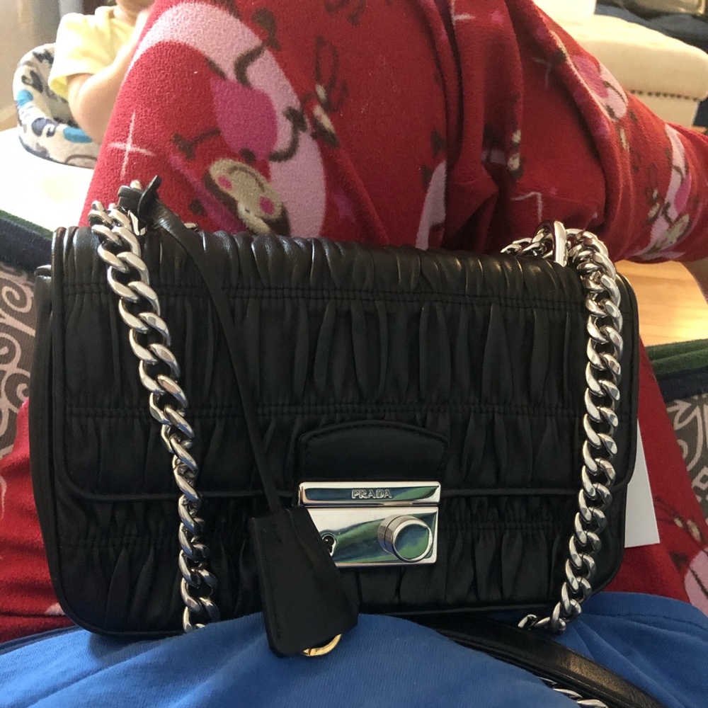 Prada Nappa Gaufre Flap Black